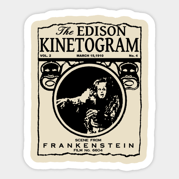 Frankenstein (1910) Film Poster Sticker by J. Rufus T-Shirtery